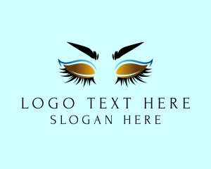 Gold Eyebrow Lashes Logo