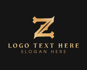 Barbershop - Gold Event Interior Designer logo design