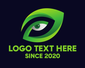 Herbal - Green Leaf Eye logo design