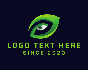 Eco - Green Leaf Eye logo design