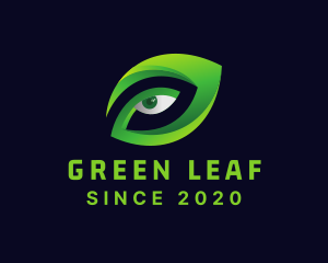 Green Leaf Eye logo design