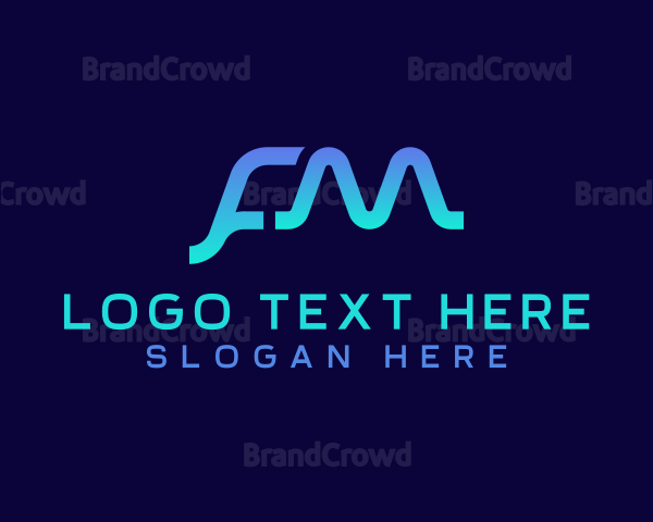 Letter FM Monogram App Logo