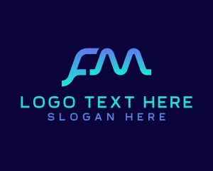Sound Bar - Letter FM Monogram App logo design