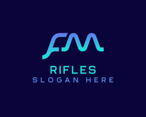 Futuristic - Letter FM Monogram App logo design