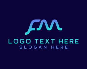 Node - Letter FM Monogram App logo design