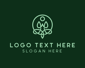 Stretching - Lotus Yoga Health logo design