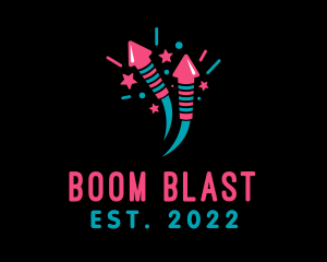 Explosive - Cute Rocket Fireworks logo design