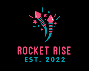 Cute Rocket Fireworks  logo design