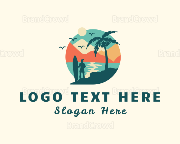 Summer Beach Scenery Logo