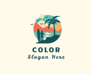 Tropical - Summer Beach Scenery logo design