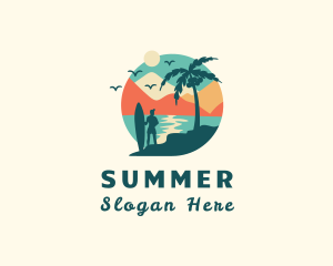 Summer Beach Scenery logo design