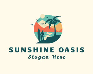 Summer Beach Scenery logo design