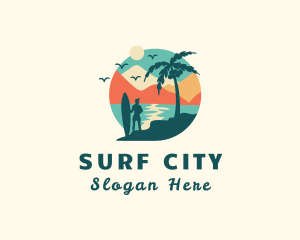 Summer Beach Scenery logo design