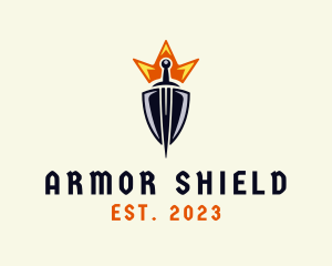 Crown Sword Shield  logo design