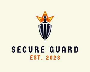 Defense - Crown Sword Shield logo design