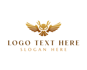 Fly - Luxury Flying Owl logo design