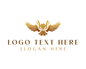 Wings - Luxury Flying Owl logo design