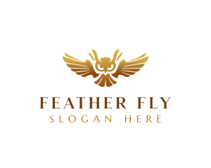 Luxury Flying Owl logo design