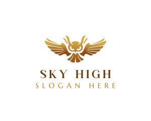 Fly - Luxury Flying Owl logo design