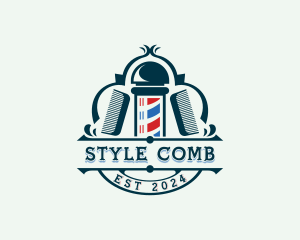 Barber Comb Grooming logo design