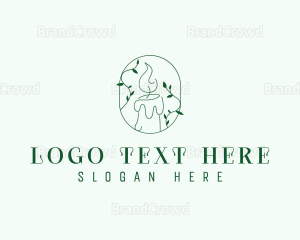 Organic Leaf Candle Logo