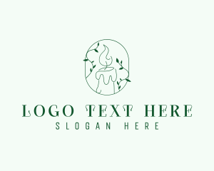 Fire - Organic Leaf Candle logo design