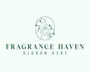 Organic Leaf Candle logo design