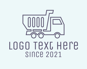 Garbage Truck - Minimalist Dump Truck logo design