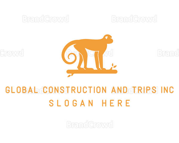 Jungle Log Monkey Logo