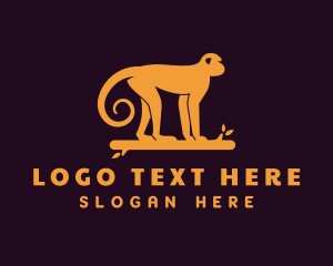 Log - Jungle Log Monkey logo design