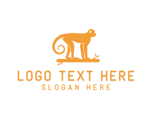 Swinging - Jungle Log Monkey logo design