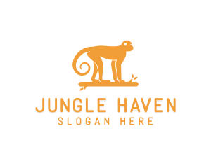 Jungle Log Monkey  logo design