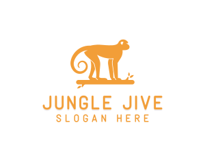 Jungle Log Monkey  logo design