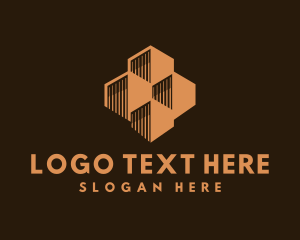 Golden - Gold Premium Real Estate Building logo design