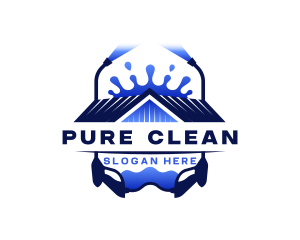 Pressure Washer Janitorial Cleaning logo design