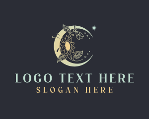 Holistic - Floral Moon Jewelry logo design