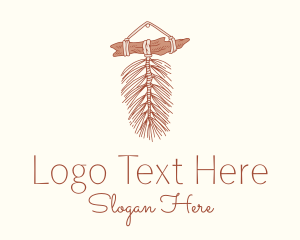 Wall Decoration - Wood Branch Macrame logo design