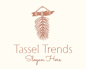 Tassel - Wood Branch Macrame logo design