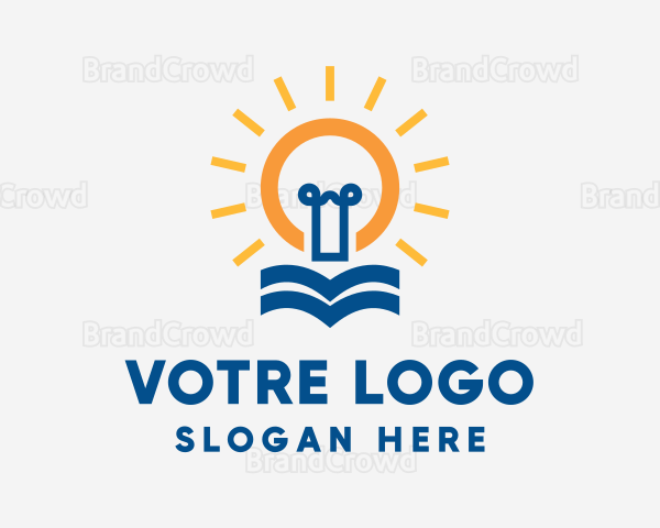 Education Lightbulb Book Logo