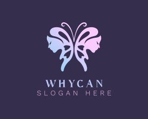Elegant Butterfly Woman Logo