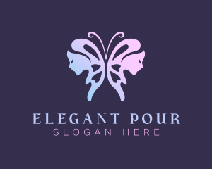 Elegant Butterfly Woman logo design