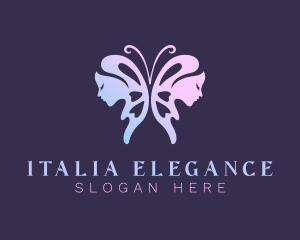 Elegant Butterfly Woman logo design