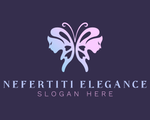 Elegant Butterfly Woman logo design