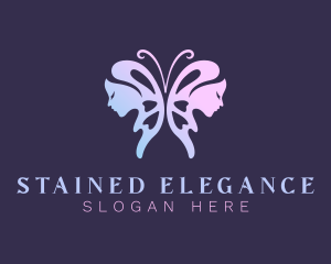 Elegant Butterfly Woman logo design