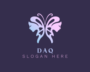 Vlog - Elegant Butterfly Woman logo design