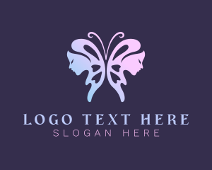 Elegant Butterfly Woman Logo