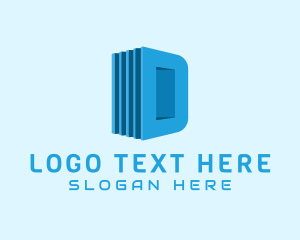 Program - Blue Digital Letter D logo design