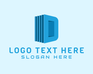 Communication - Blue Digital Letter D logo design