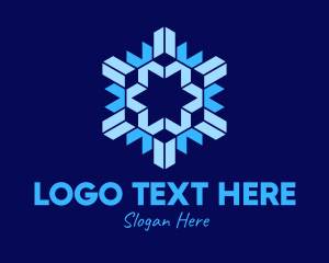 Frozen - Geometric Papercut Snowflake logo design