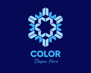 Cold - Geometric Papercut Snowflake logo design